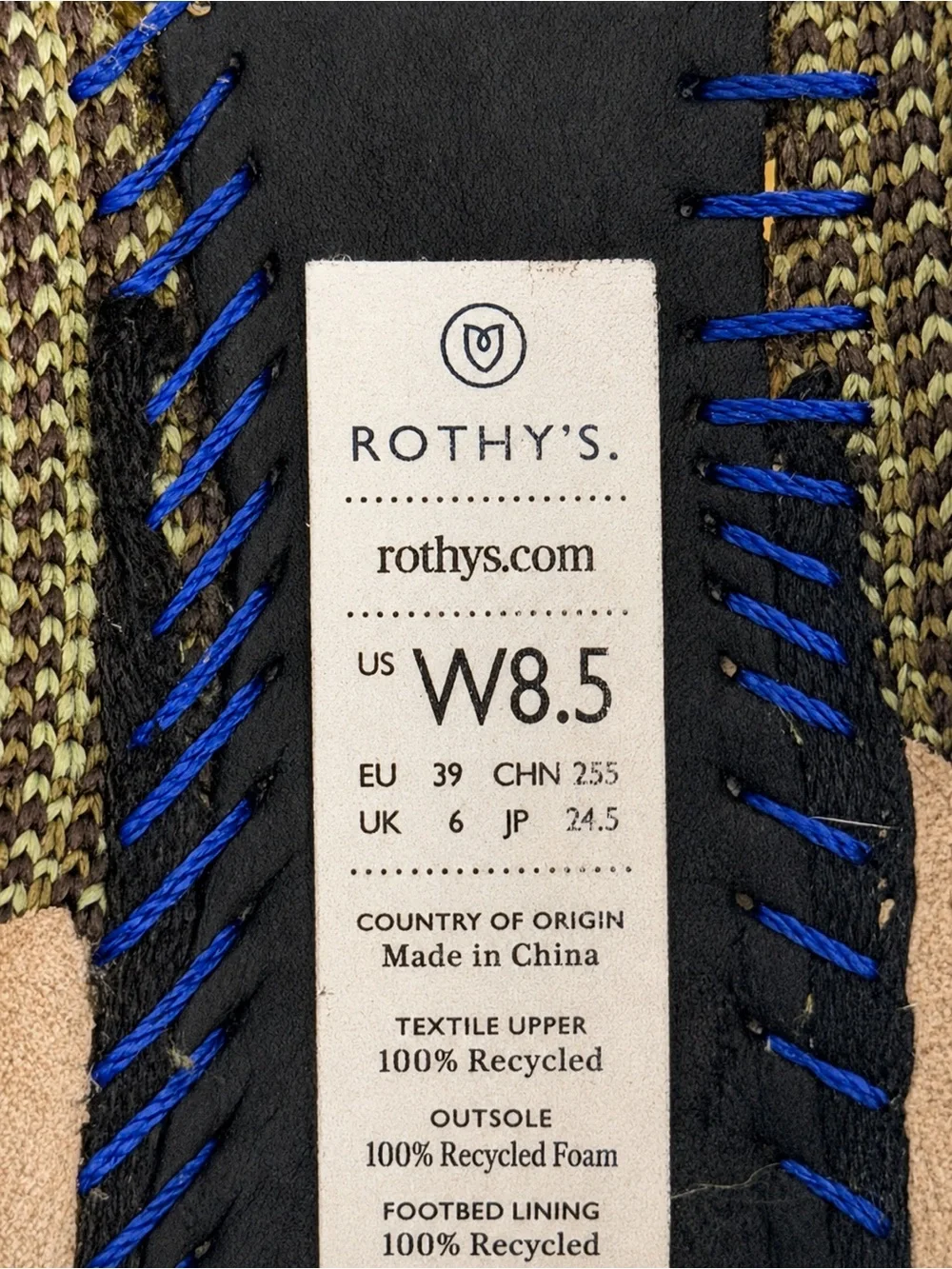 Rothys Womens Shoes Sz 8.5 The Point Flats Olive Green Camo Pointed Toe Slip On